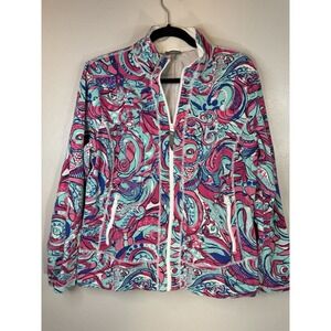 Talbots Full Zip Floral Athletic Jacket Size L